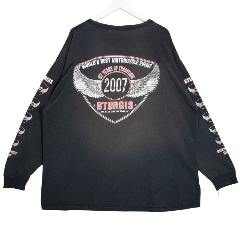 Sturgis Distressed Black Hills Rally Longsleeve Tee 2007 /